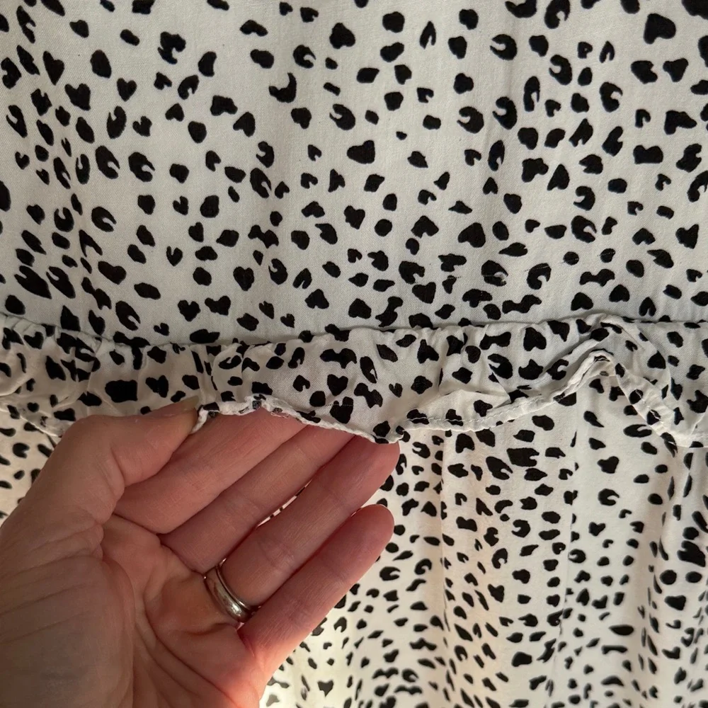 GILLI Women's Black and White cheetah print mini dress size Large - Picture 3 of 10